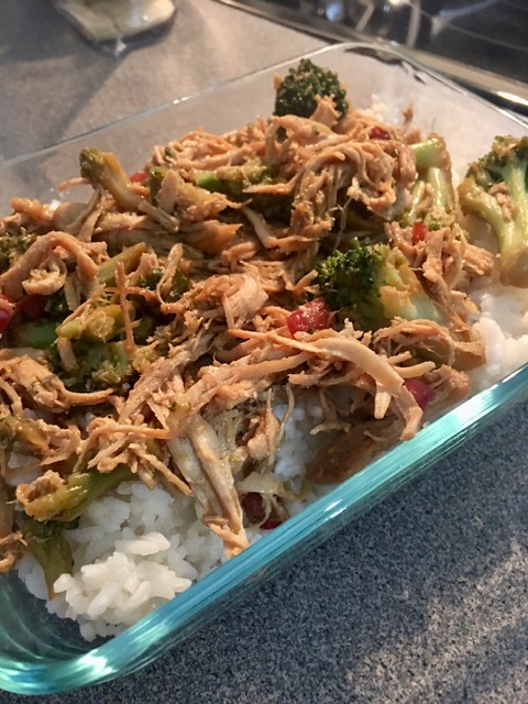 shredded chicken stir fry with rice