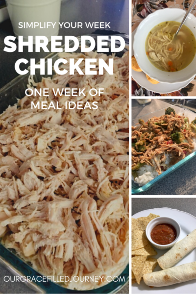 shredded chicken meal ideas pin